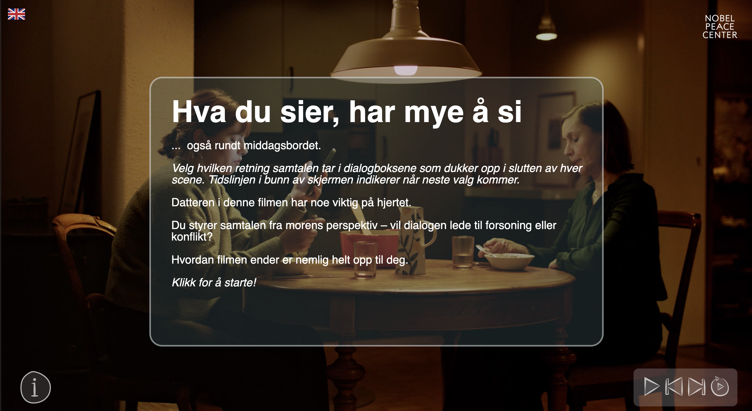 Skjermbilde av løsningen for Nobels Fredsprissenter