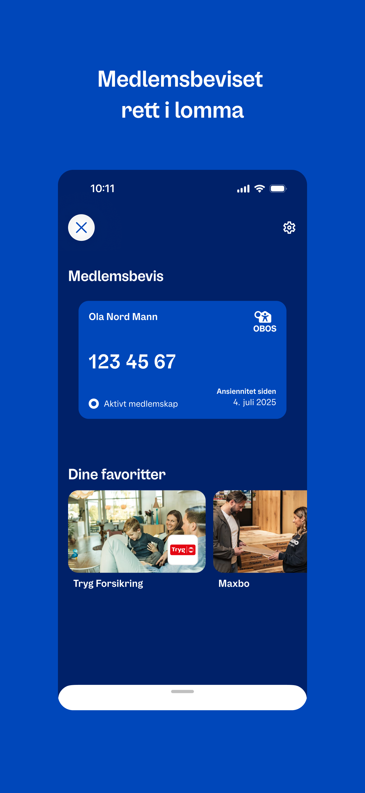 Digitalt medlemsbevis i OBOS-appen
